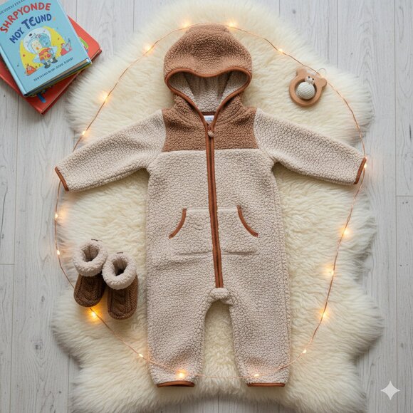 Carter's Other - Cozy Baby Fleece Hooded Romper Jumpsuit 24M One Piece Zip Winter